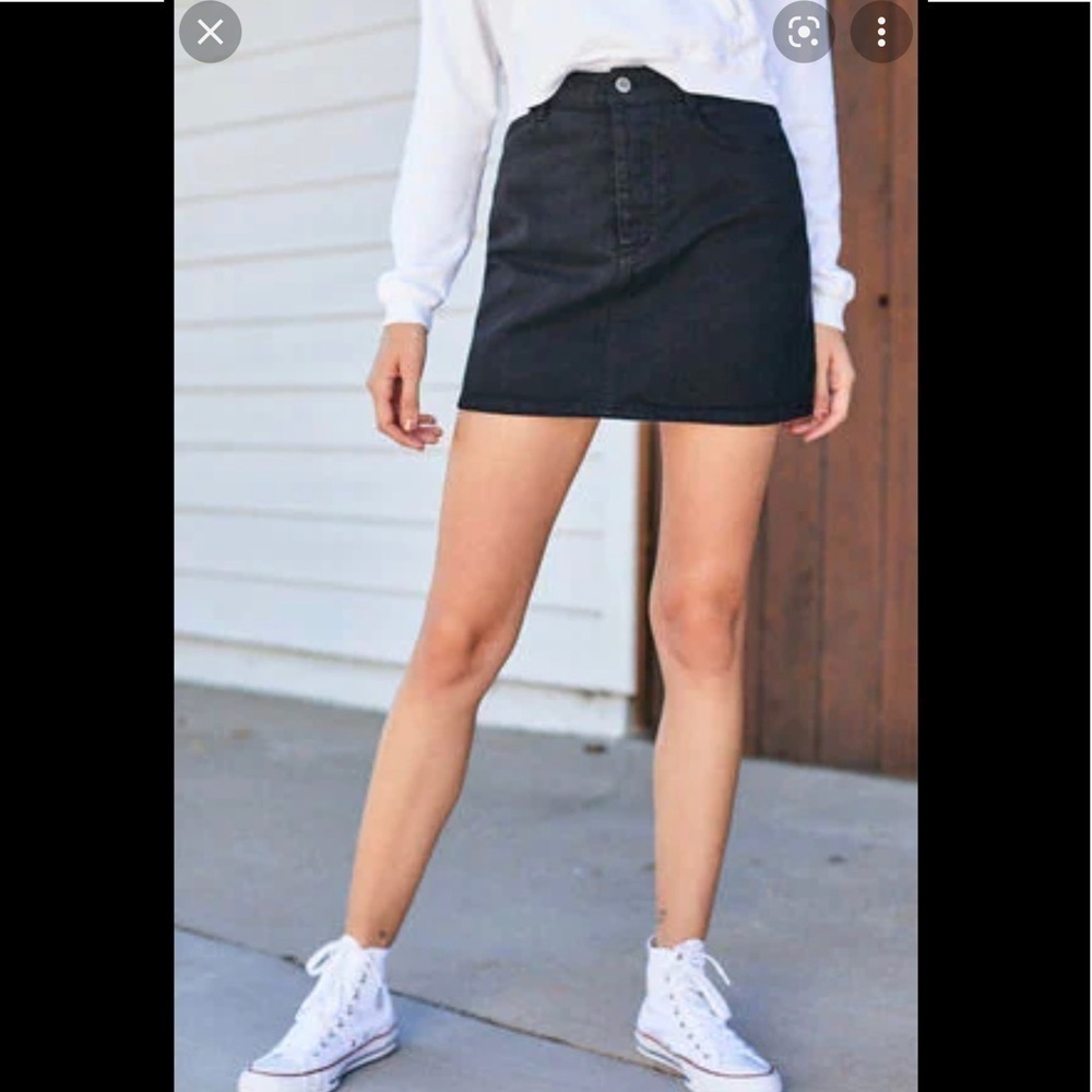 J Galt Black Denim Button Fly skirt size M